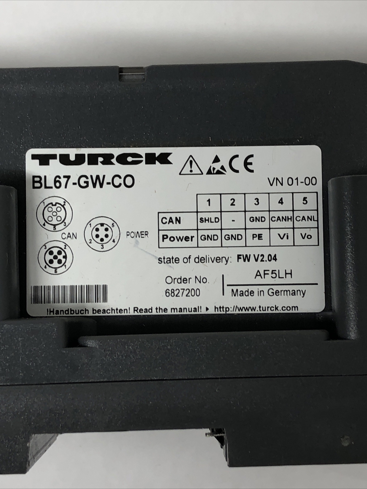 Turck BL67-GW-CO Communication Interface Module; 161K547H01