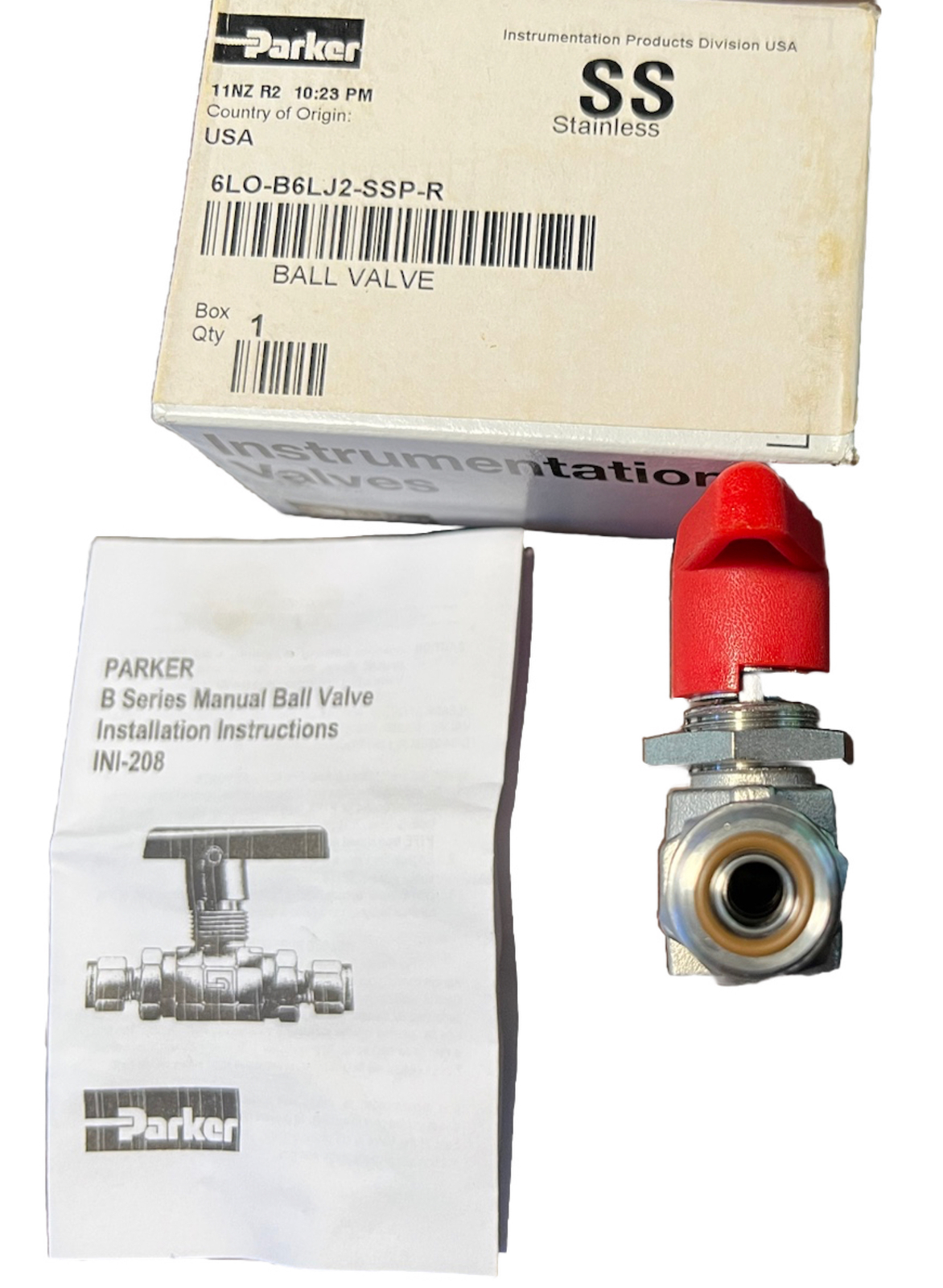 Parker 6LO-B6 3/8″ 2-Way SS B Series Instrumentation Valve ORFS(6LO-B6LJ2-SSP-R)