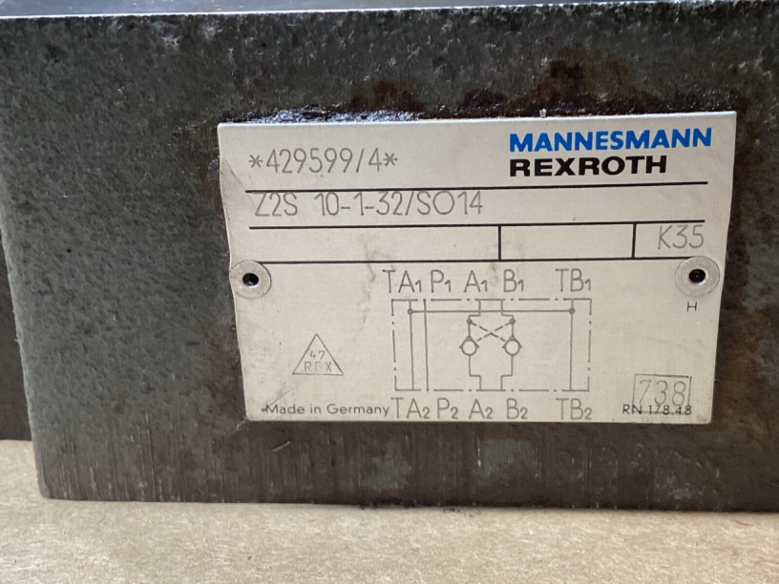 REXROTH Z2S 10-1-32/SO14 429599/4 #150G78PR7