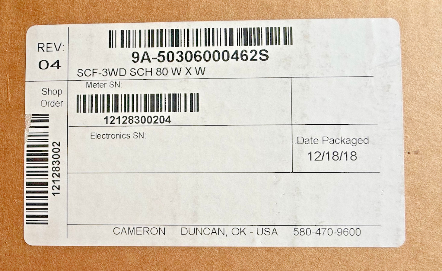 6️⃣ CAMERON CLIFF MOCK 5030 ORIFICE FITTING 49LB PESSCO OFFER 1 G022426-1-100 🗽