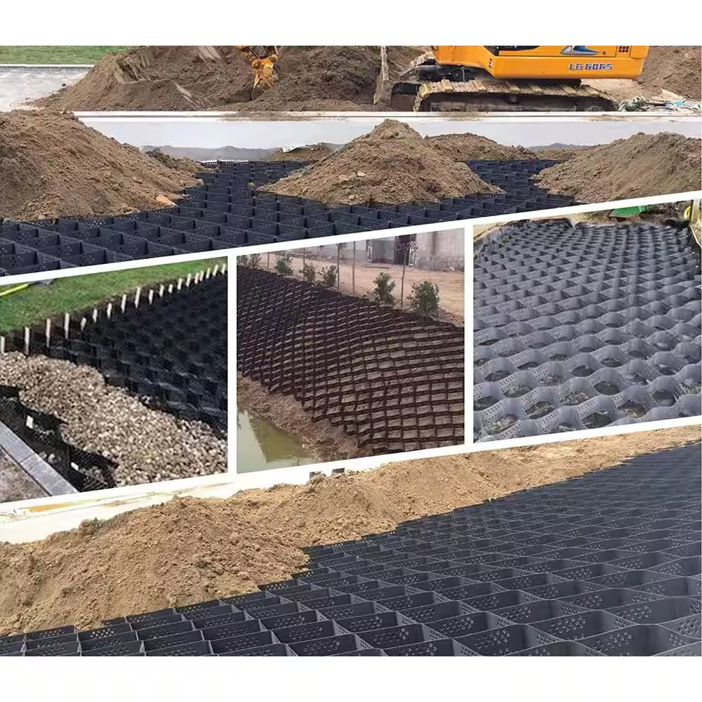 6.5 Ft. X 16.5 Ft. X 6 In. Plastic Ground Geo Grid Ground Pavers Geocell Sand an