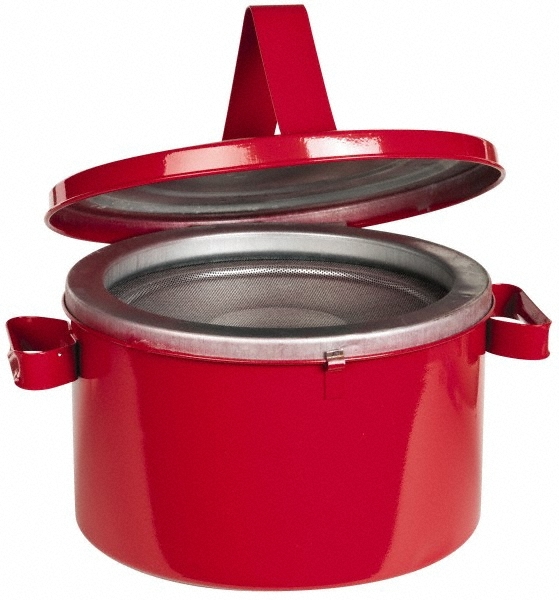 Eagle 8 Quart Capacity, Coated Steel, Red Bench Can