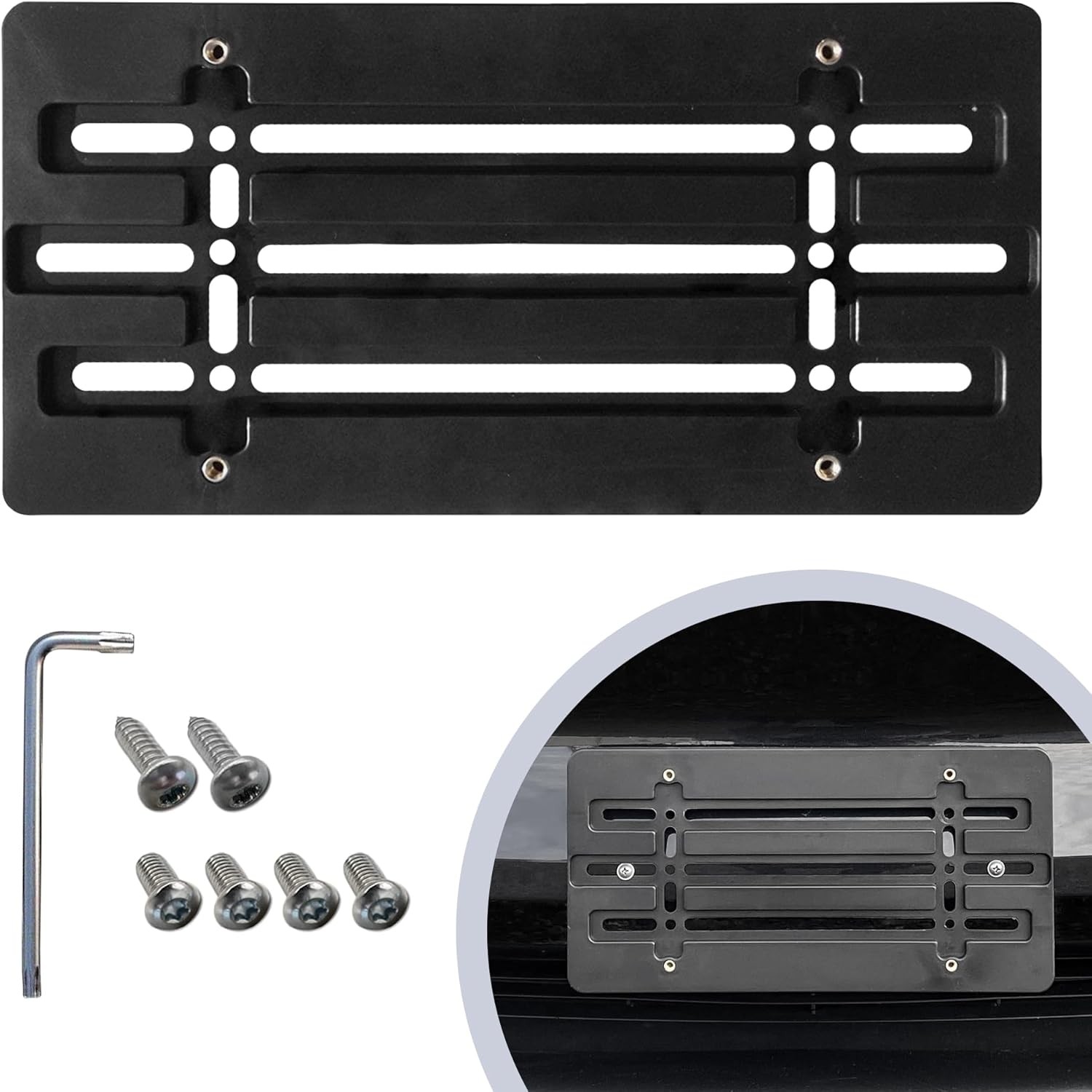 Front Bumper License Plate Holder Bracket for 2016-2024 Tesla Model X