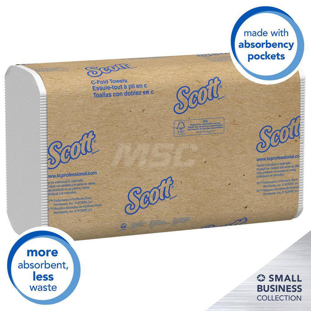 9 Pack Scott 10″ White C-Fold Paper Towels: 1 Ply, 200 Sheets