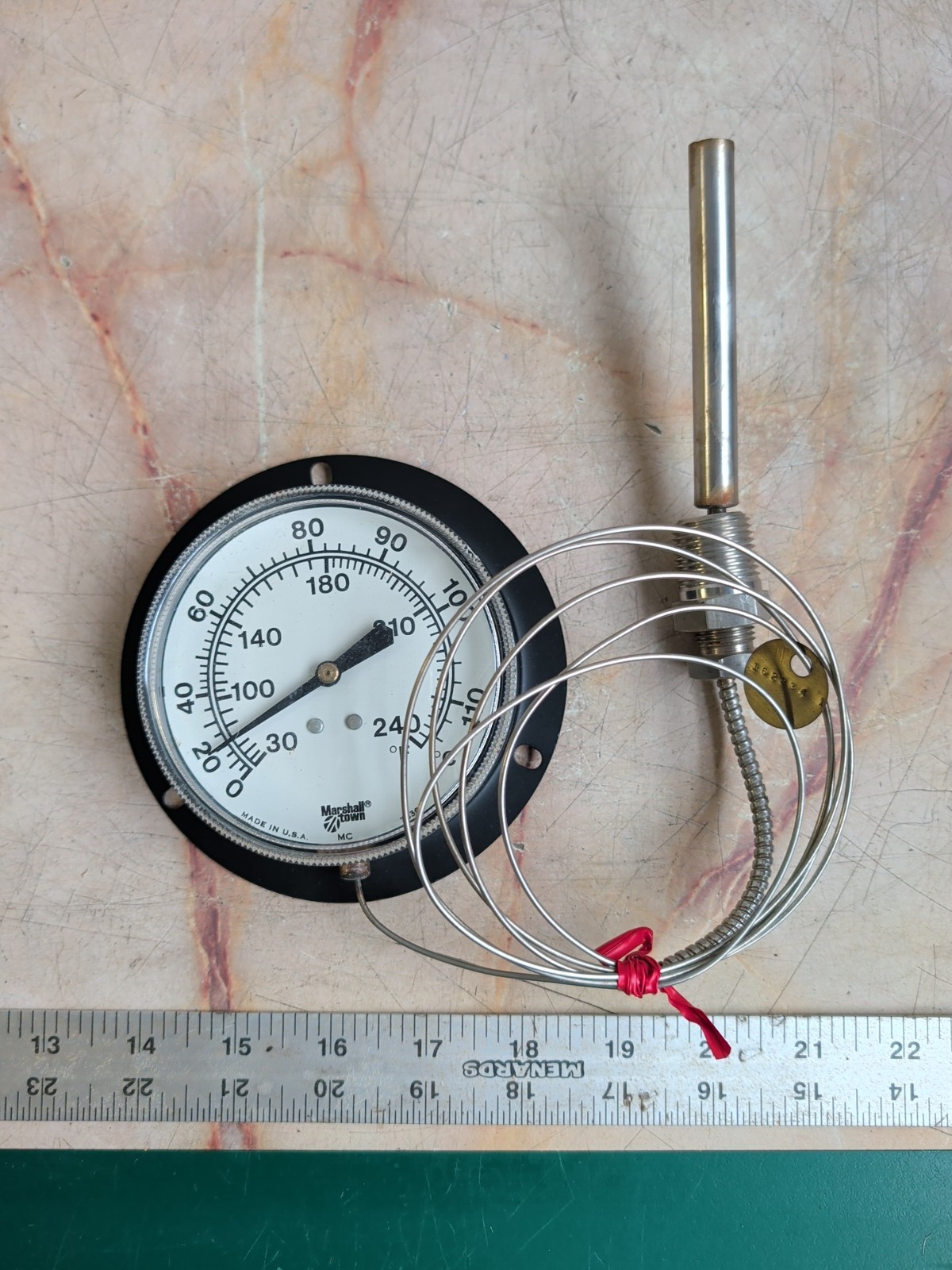 MARSHALL TOWN 73360 TEMPERATURE GAUGE G70915 30-240° F 0-114° C – NEW