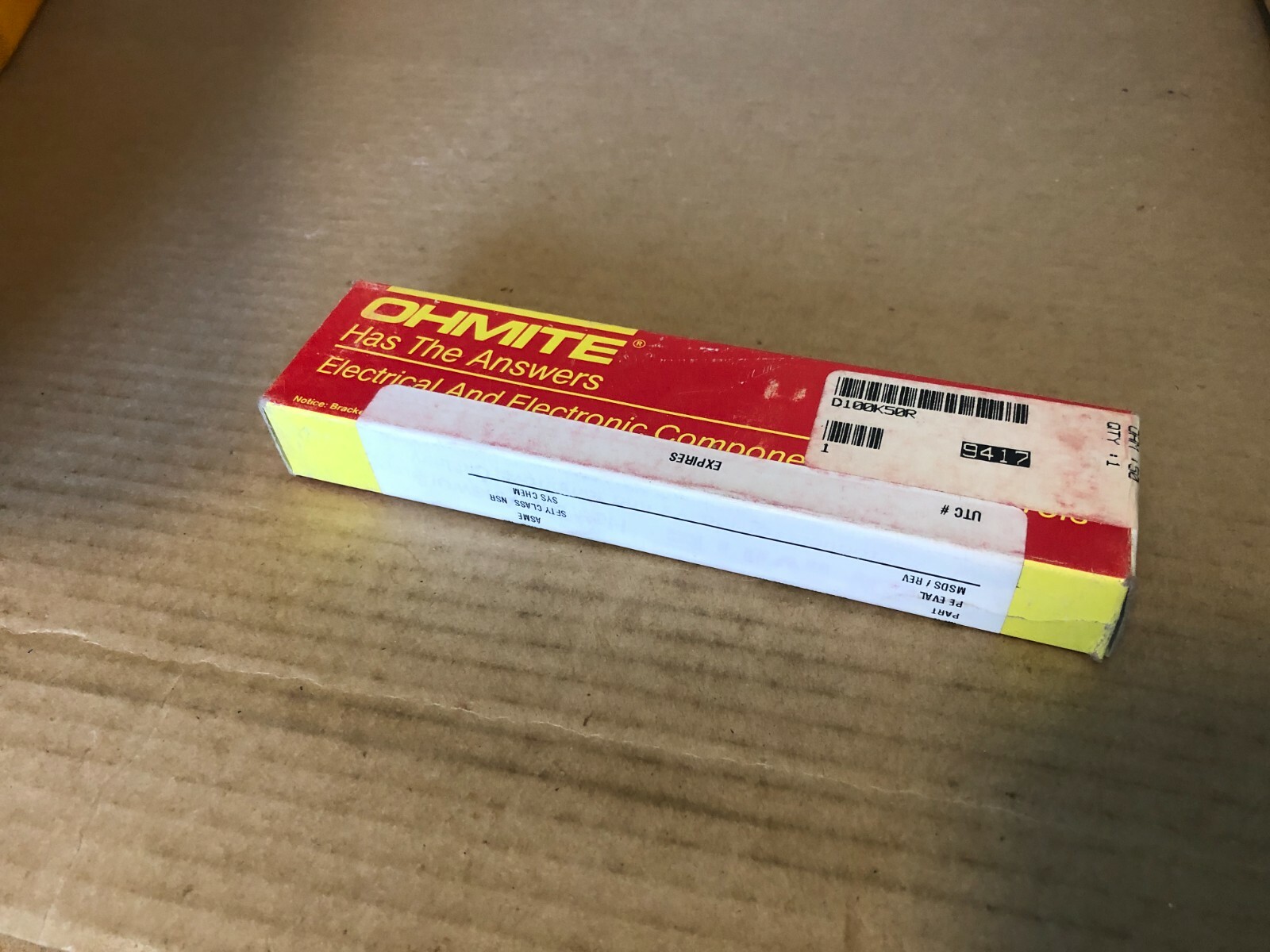 Ohmite, Resistor, 100 Watt, 50 Ohm, D100K50R