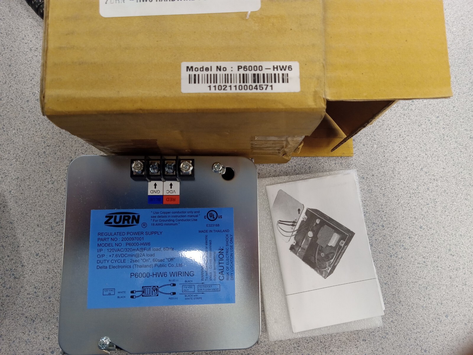 Zurn P6000-HW6 Hardwire Power Converter for 6VDC Flush Valves and Faucets