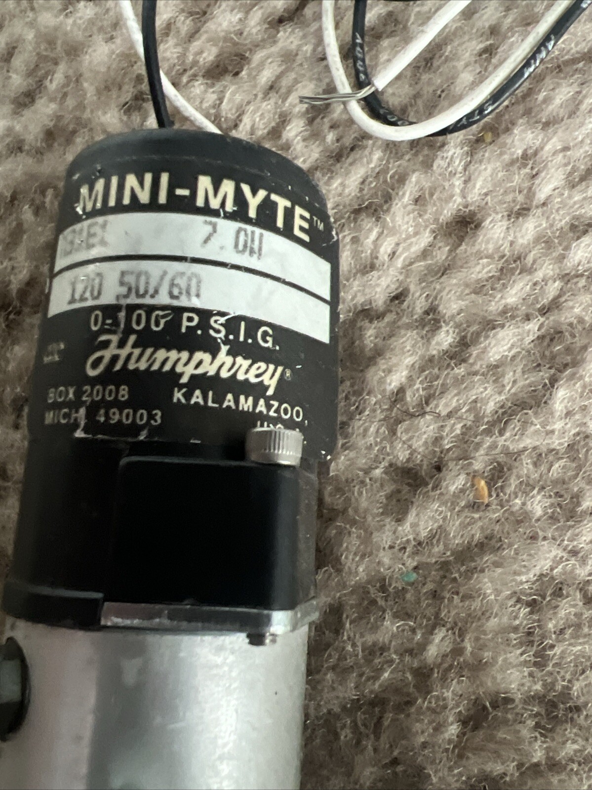 Humphrey Mini-Myte 31E1 Solenoid Valve With Wires.