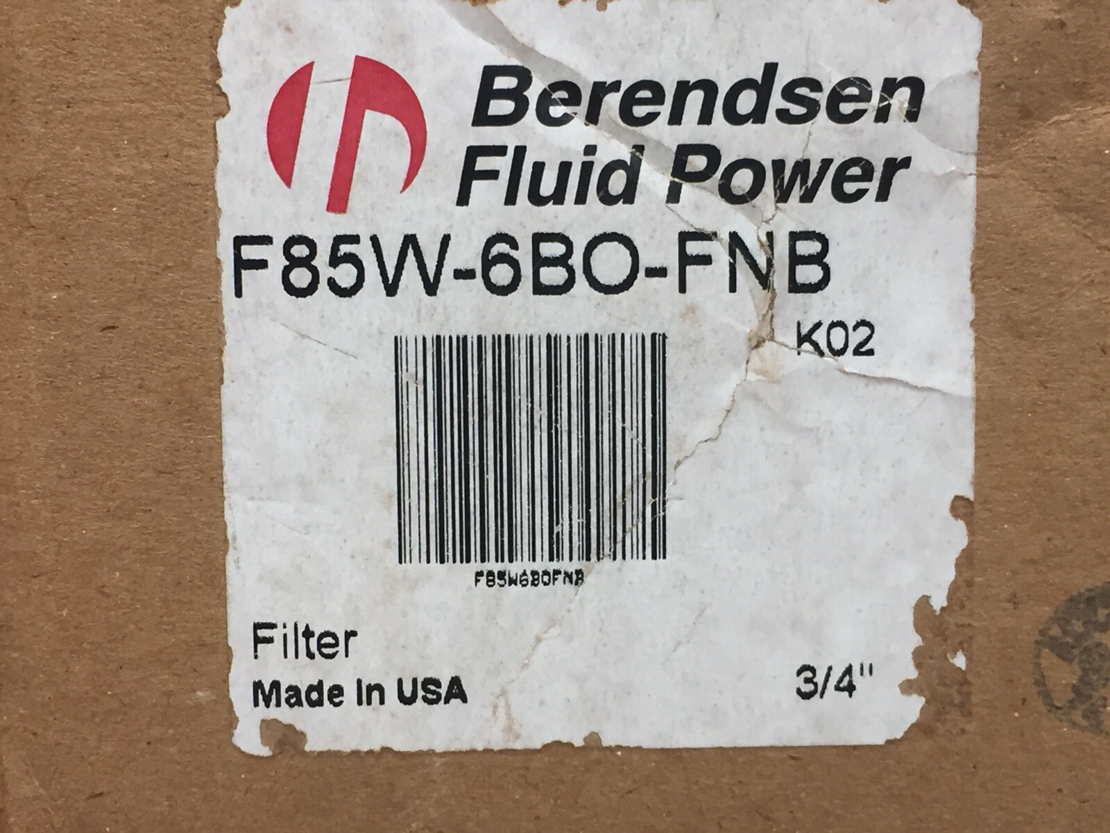 BERENDSEN FLUID POWER F85W-6BO-FNB FILTER