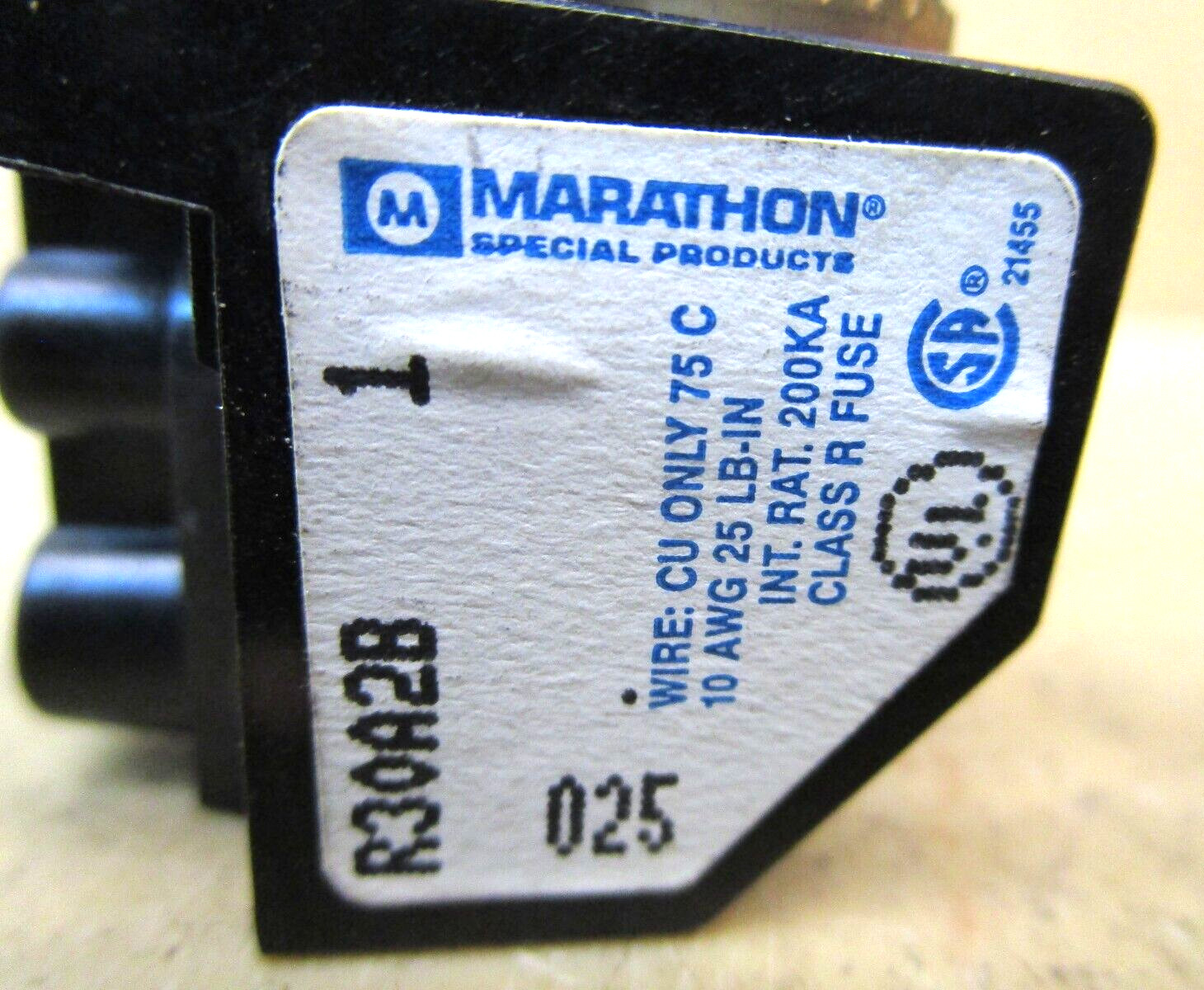 Marathon R30A2B Fuse Holder w/ FRN-R-2 FRN-R-5 Fuses 47015HM