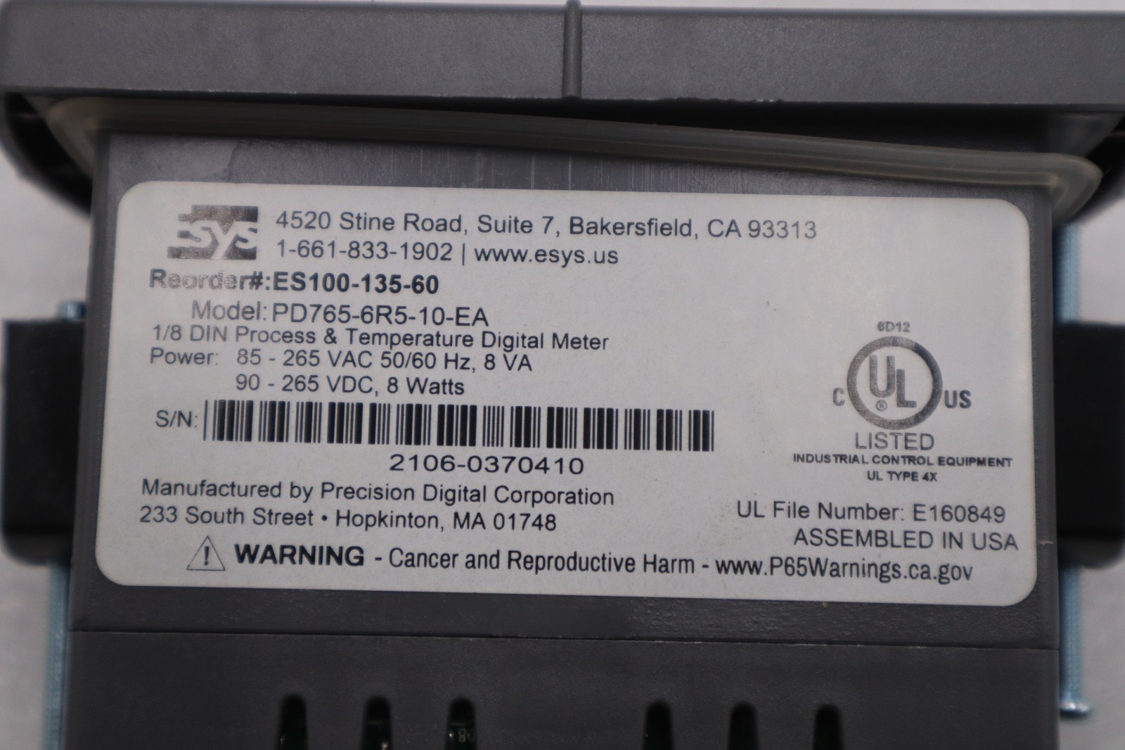 PRECISION DIGITAL PD765-6R5-10 / PD7656R510 – NEW OPEN BOX – STOCK 5651CC