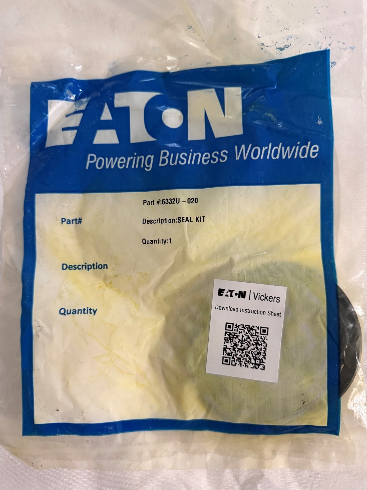 NEW OLD STOCK! EATON UNIVERSAL CYLINDER SEAL KIT 1″ ROD X 3-1/4″ BORE 6332U-020