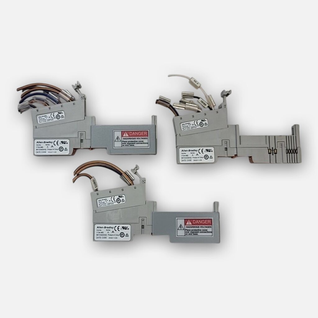 LOT OF 3 ALLEN BRADLEY 1734-MB A MOUNTING BASE W/ 1734-RTBS A TERMINAL ACCESSARY
