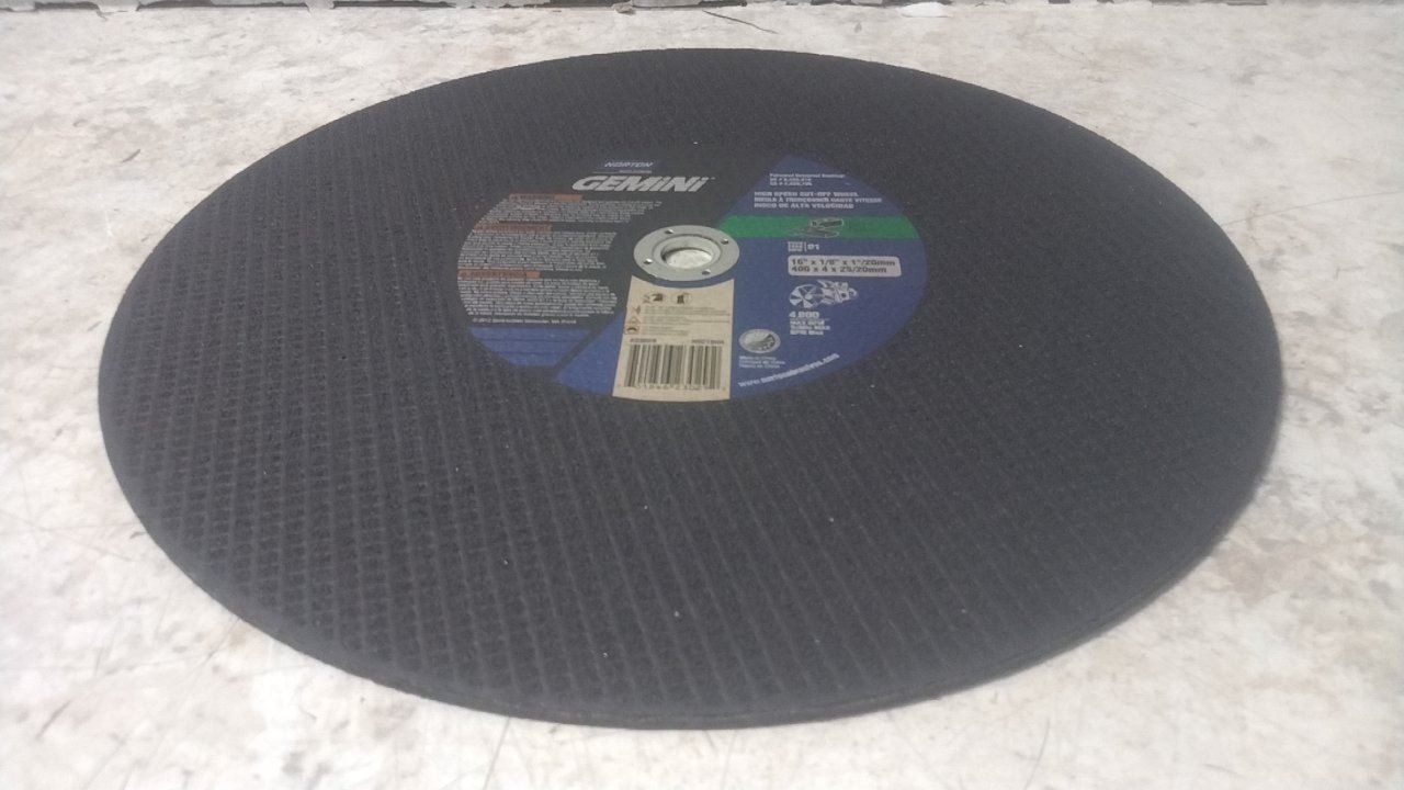 Norton 70184623029 10 Pk 16 In Diameter 1 In Arbor Hole Abrasive Cut-Off Wheel
