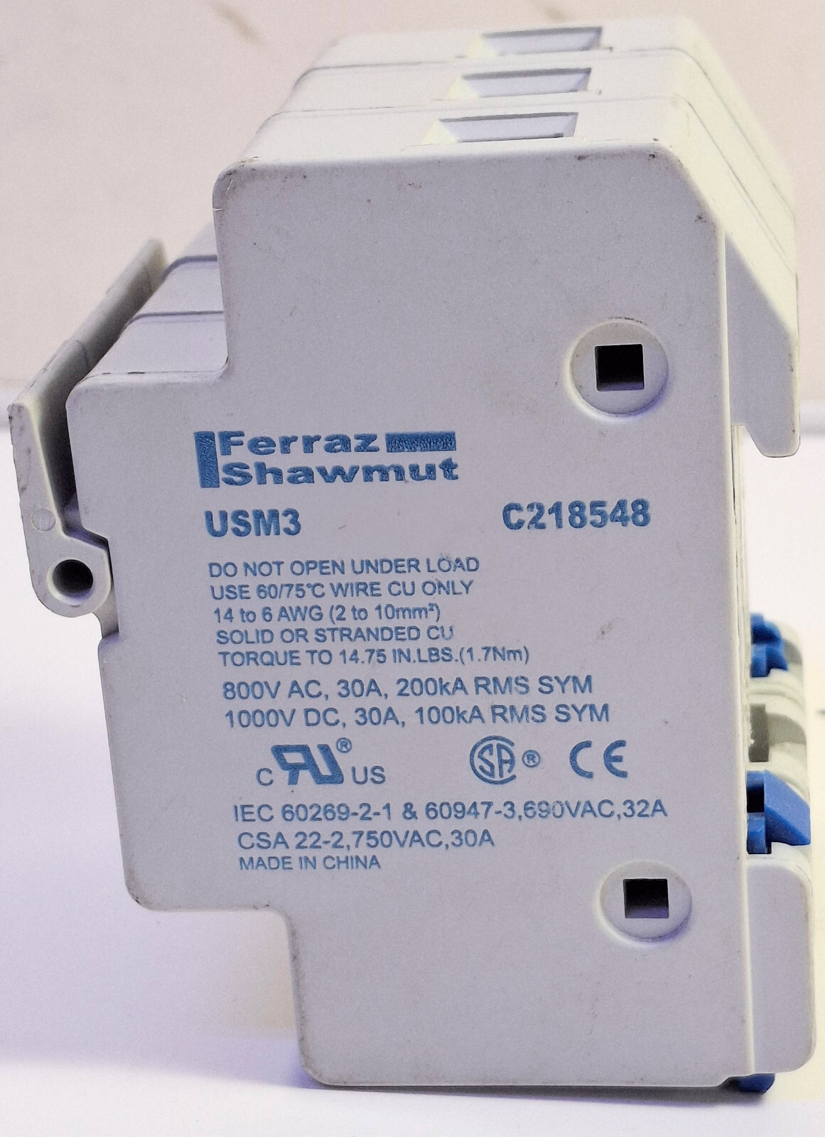 1 NEW FERRAZ SHAWMUT USM3 C218548 FUSE HOLDER NNB ***MAKE OFFER***