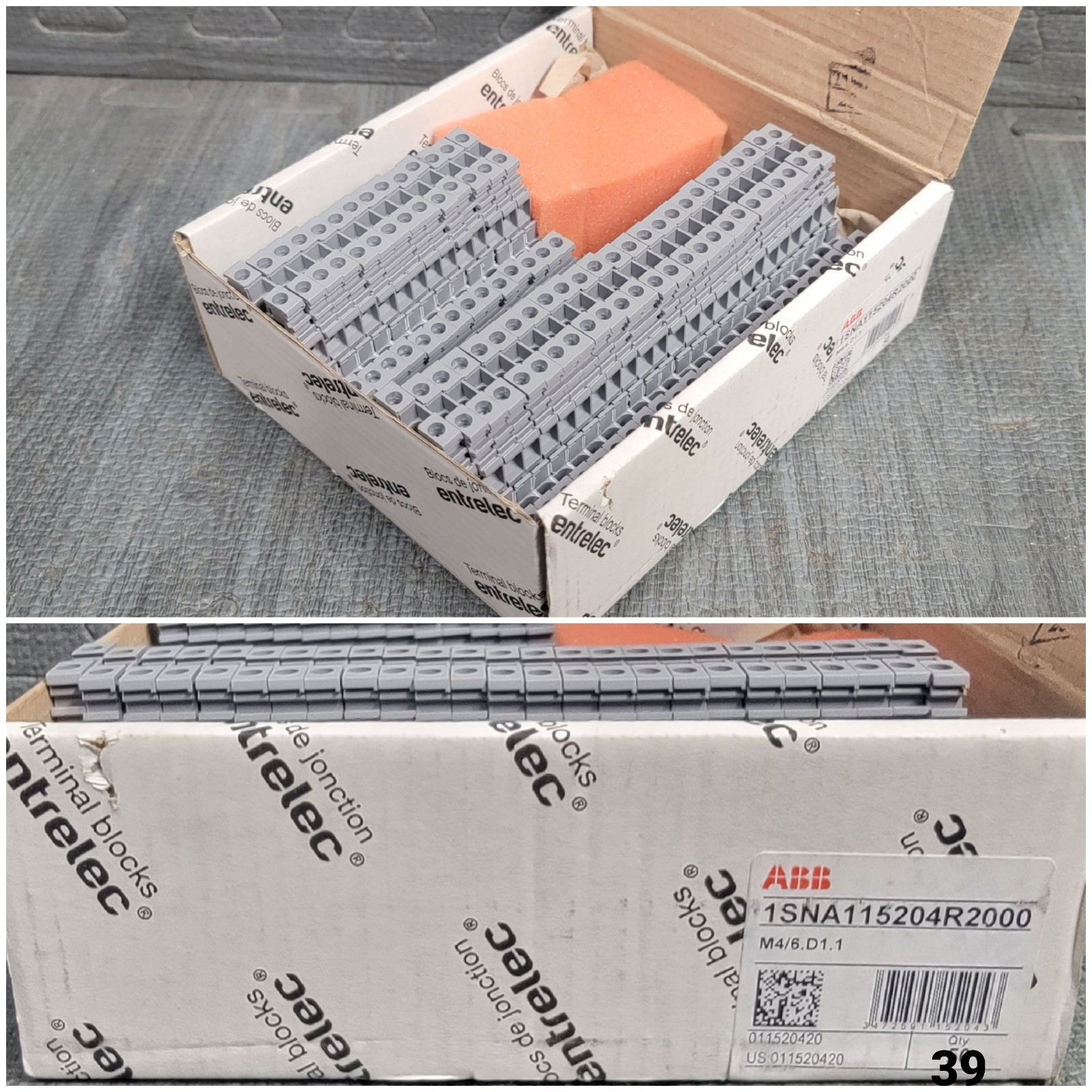 Box Of ABB ENTRELEC 1SNA115204R2000 M4/6.D1.1 Containing 39 Remaining Terminals