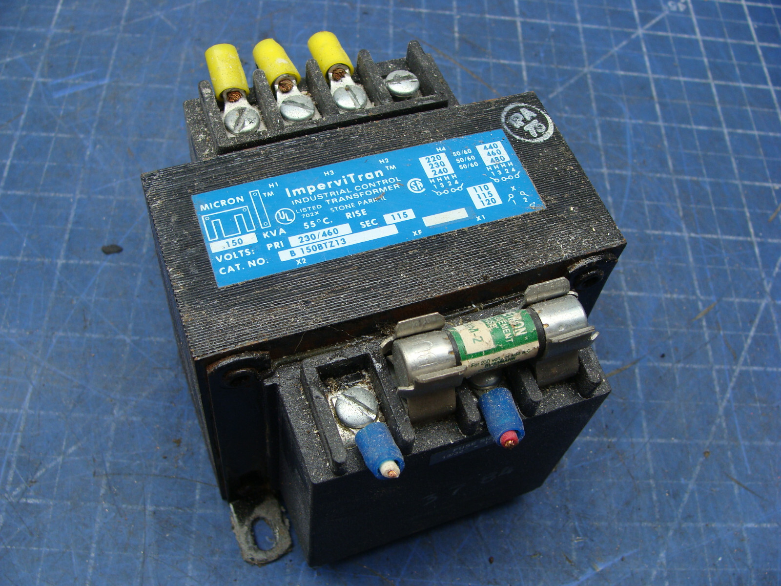 IMPERVITRAN INDUSTRIAL CONTROL TRANSFORMER B150BTZ13 .150KVA PRI VOLTS 230/460