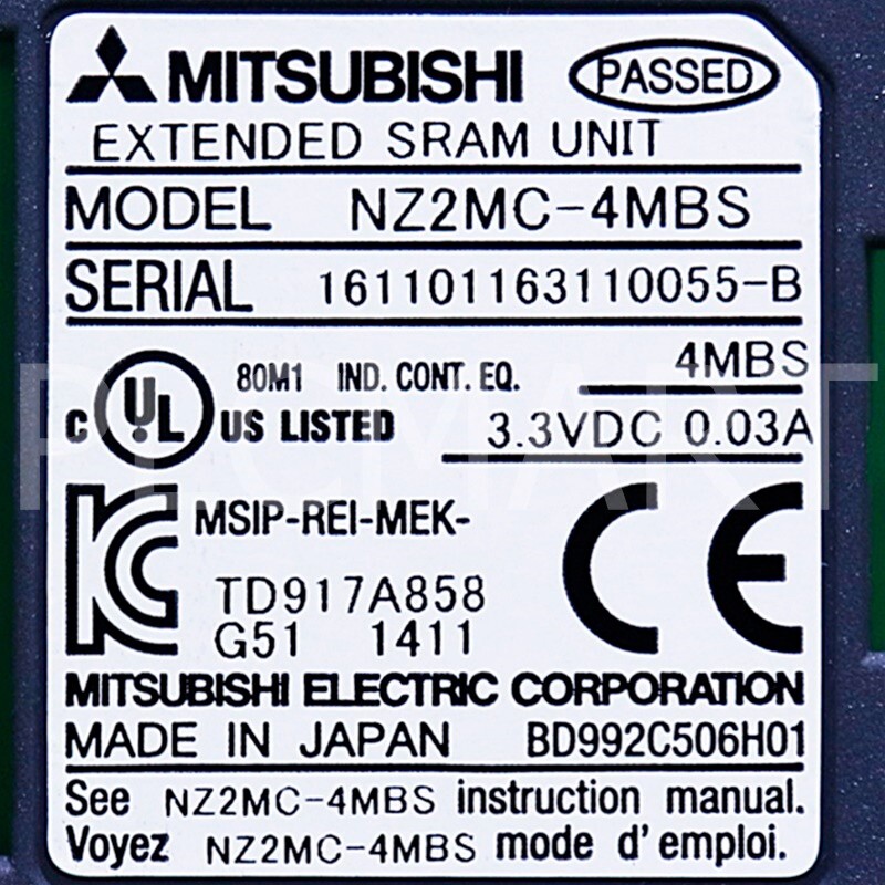 (USED) MITSUBISHI NZ2MC-4MBS SRM Memory Card