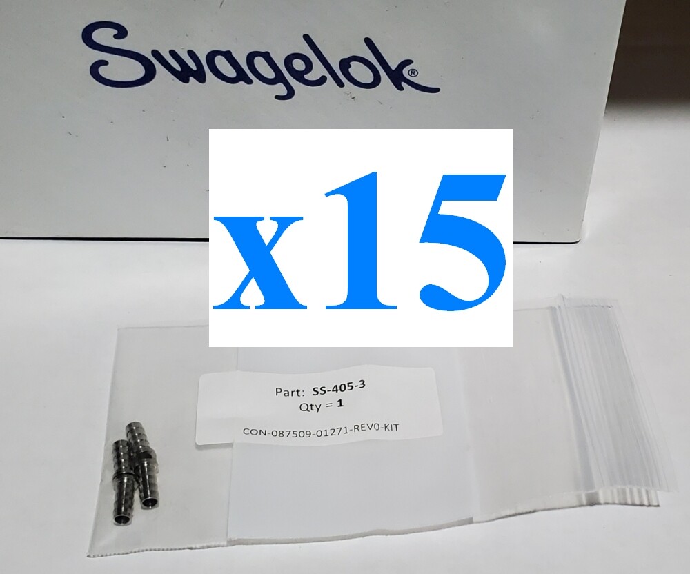 x15 NEW Swagelok SS-405-3 Stainless Tubing Insert, 1/4 in OD x 3/16 in ID 15pcs