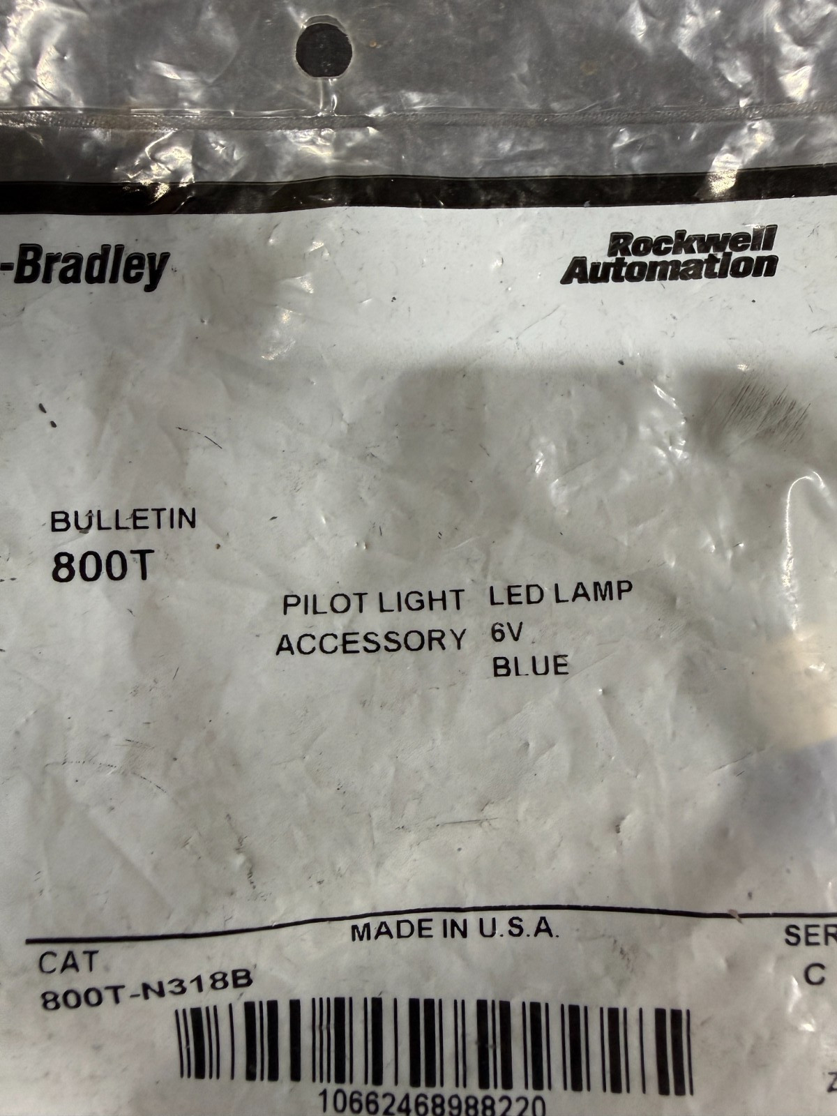 Allen-Bradley 800T-N318B Pilot Light LED Lamp, Blue – ITEM#733