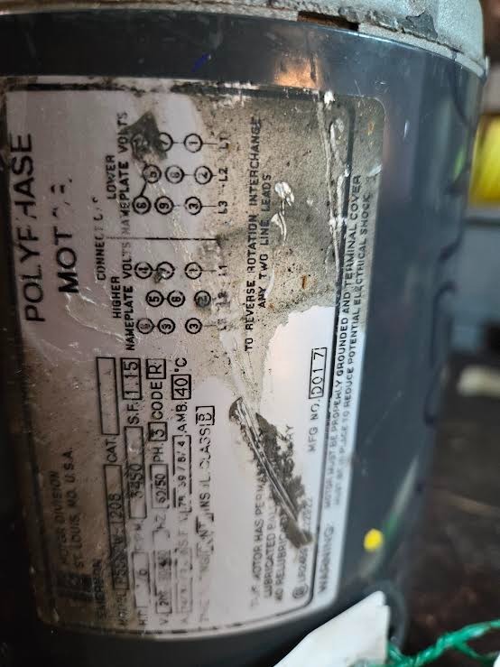 Us Motors Emerson P55CPW-1208 1/6 H.P Polyphase Motor 3 Phase NEW NOS $99
