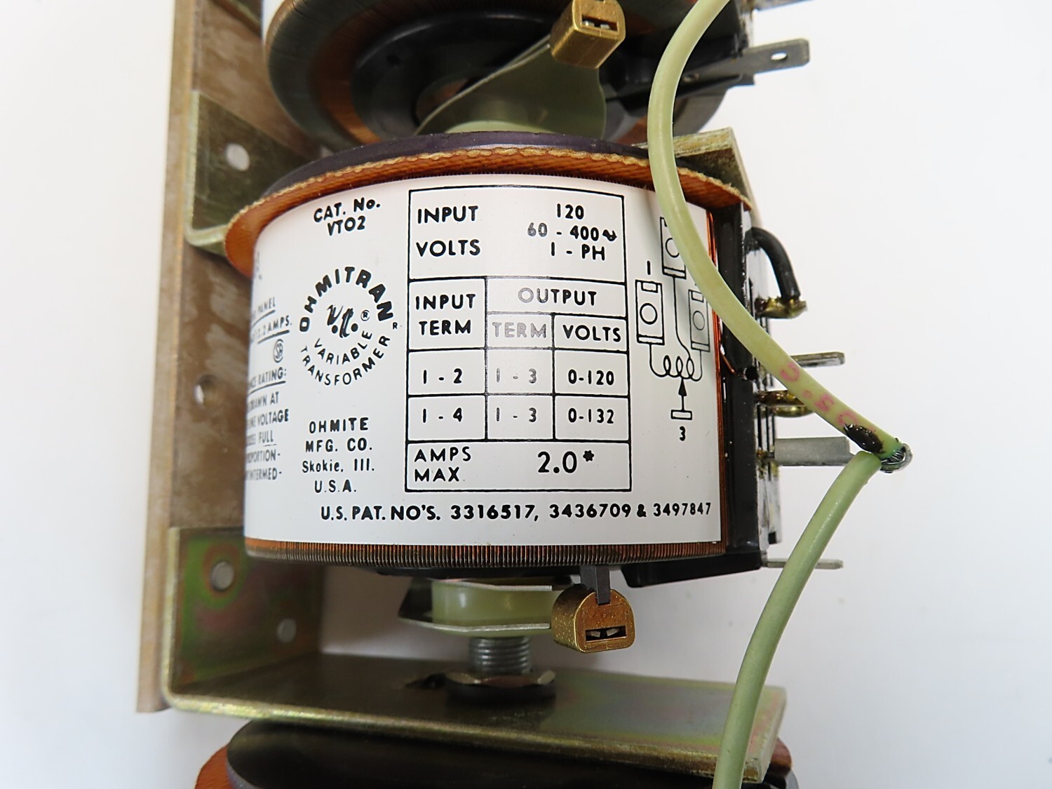Ohmite VT02-3 Variable Transformer Variac Input: 120VAC Single Phase NEW IN BOX