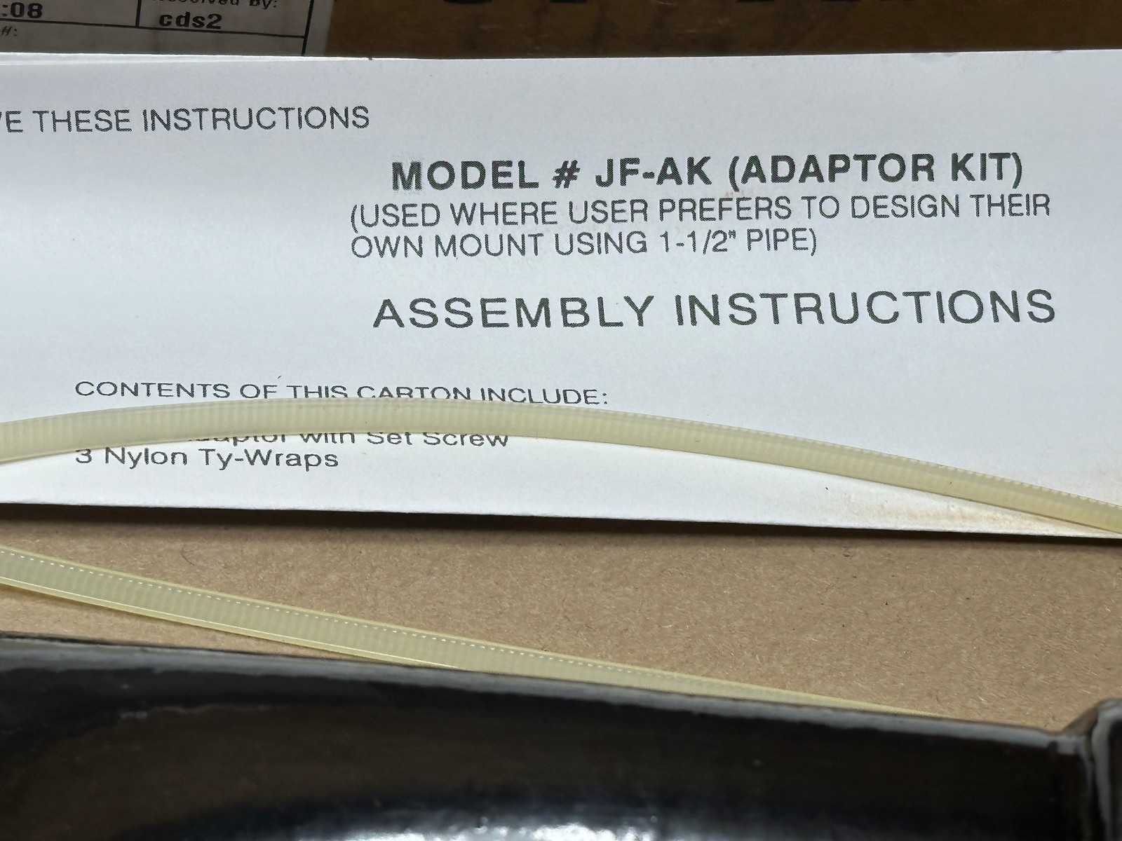 JanFan JF-AK Adaptor Kit for 1-1/2″ Pipe to Fan Mount