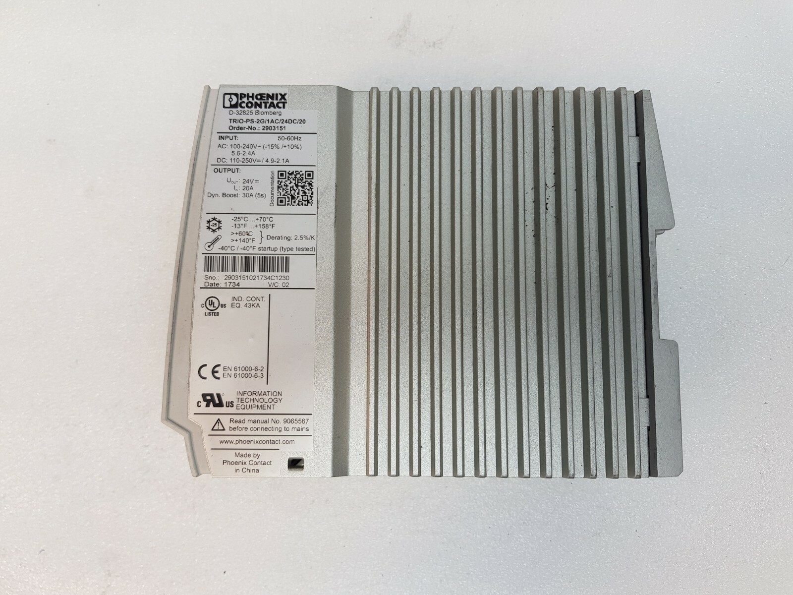 Phoenix Contact 2903151, TRIO-ps-2g/1ac/24dc/20