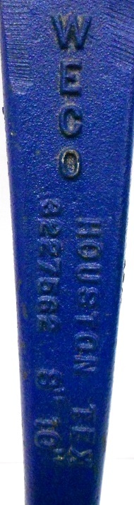 WECO VALVE HANDLE 3227562 FOR 8″ 10″, APPROX 18″ LENGTH, 7/8″ X 7/8″ HOLE