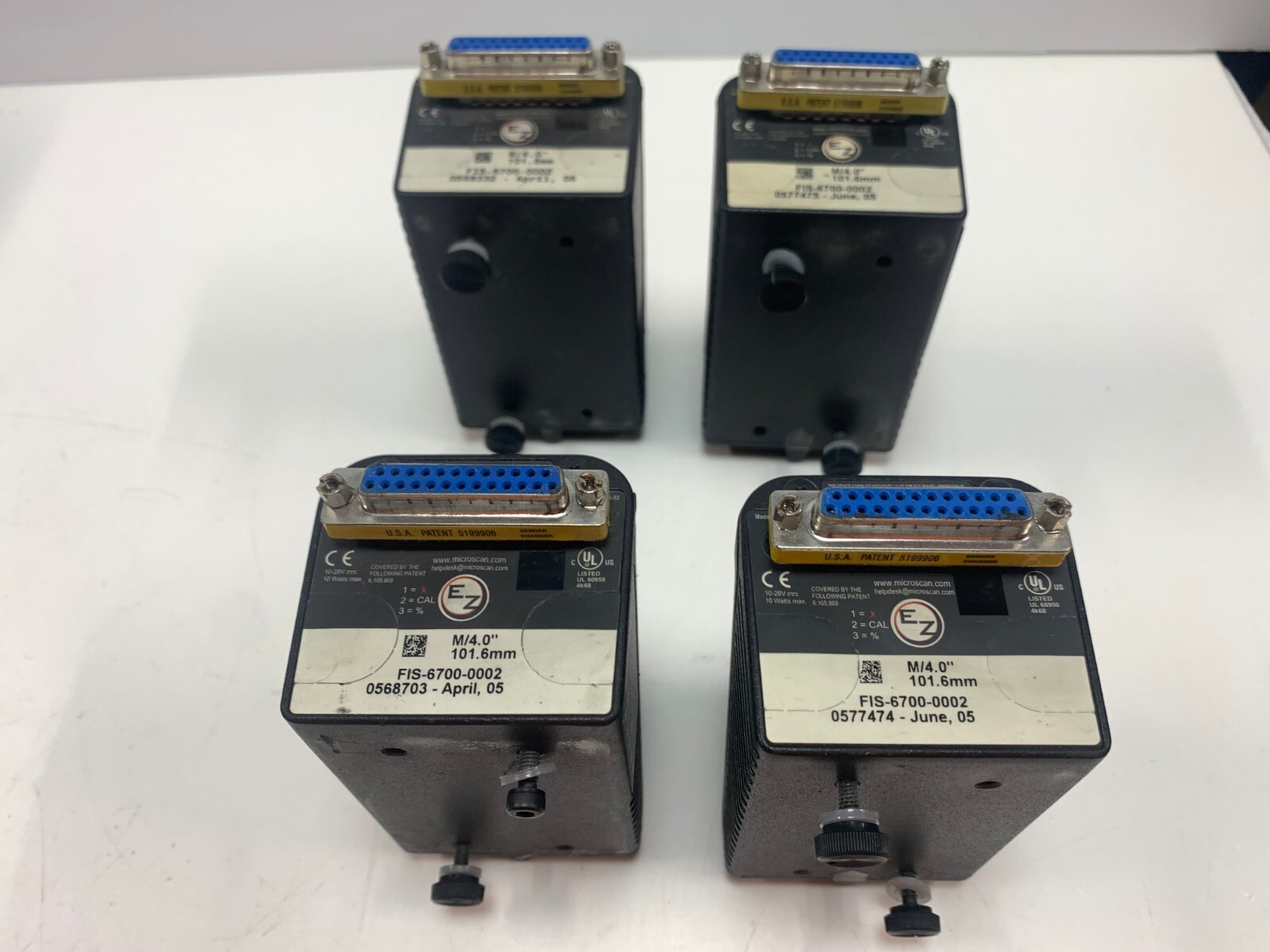 [Lot of 4!] Microscan Quadrus EZ FIS-6700-0002 Barcode Scanner 101.6mm FD=4.0”