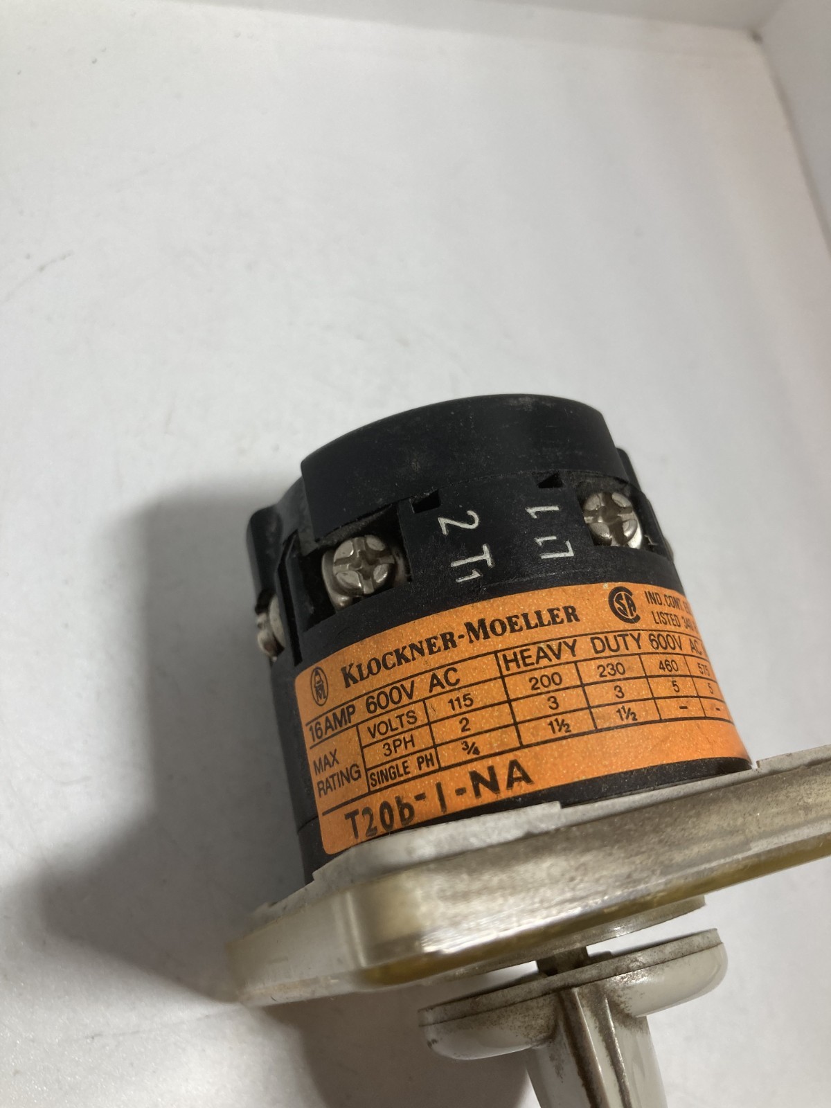 KLOCKNER-MOELLER T20-1-NA CAM SWITCH 16A 600VAC HEAVY DUTY