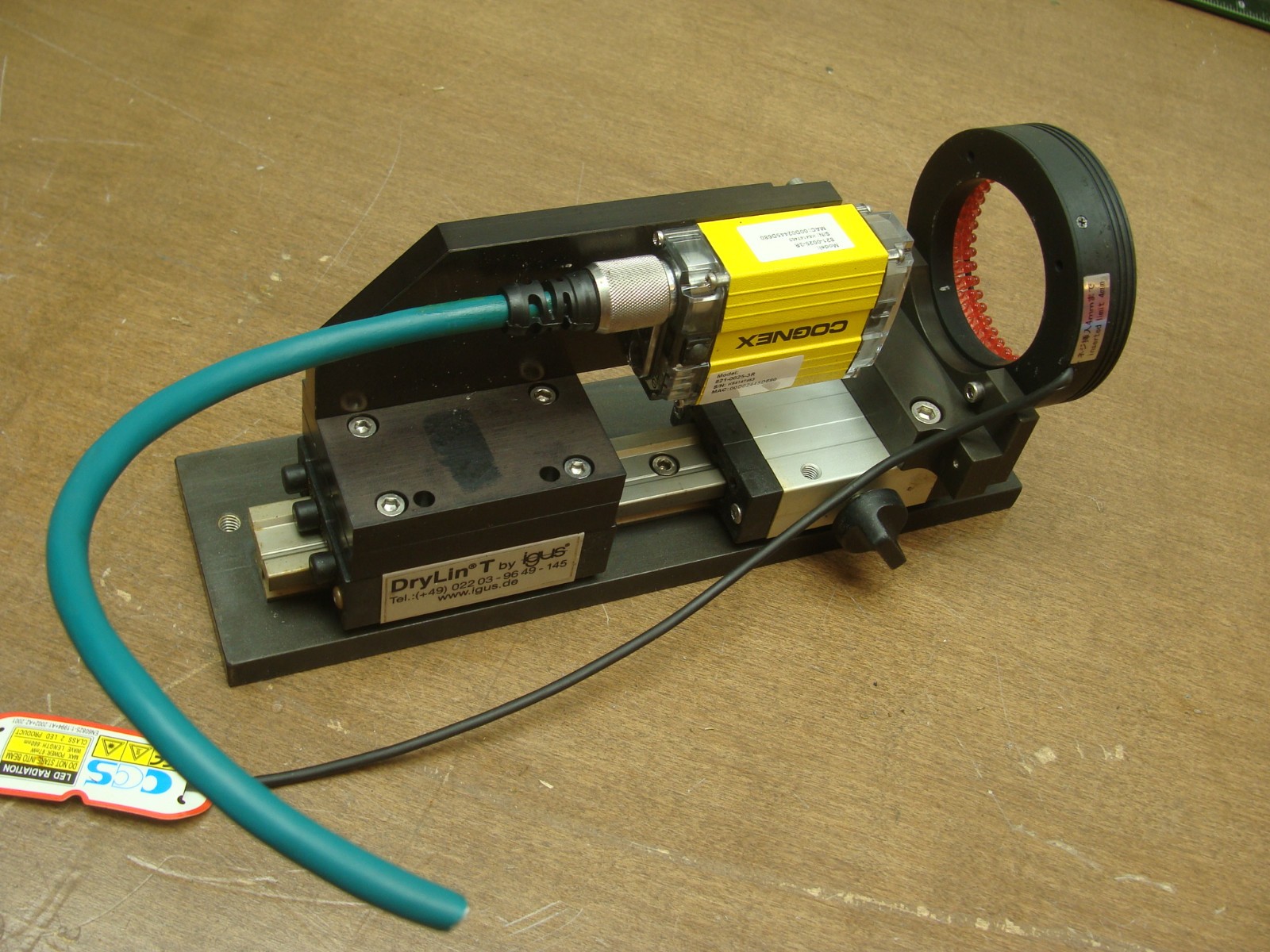 DRYLIN T BY IGUS LINEAR GUIDE BLOCK W/COGNEX BAR CODE READER 821-0025-3R