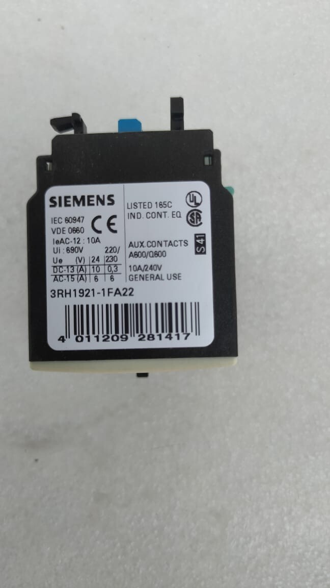 SIEMENS 3RH1921-1FA22 AUXILIARY CONTACT 2NO+2NC