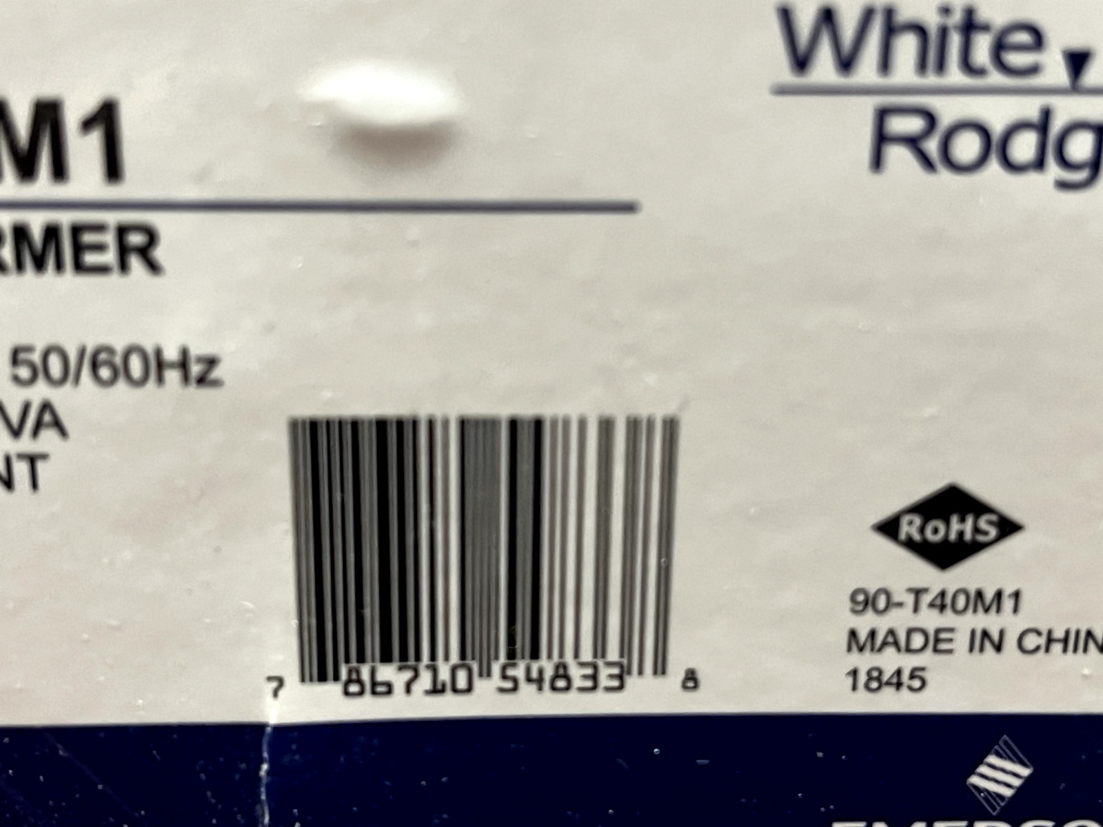 White Rodgers 90-T40M1 Transformer Class 2 120VAC 56/60Hz NIB Z13