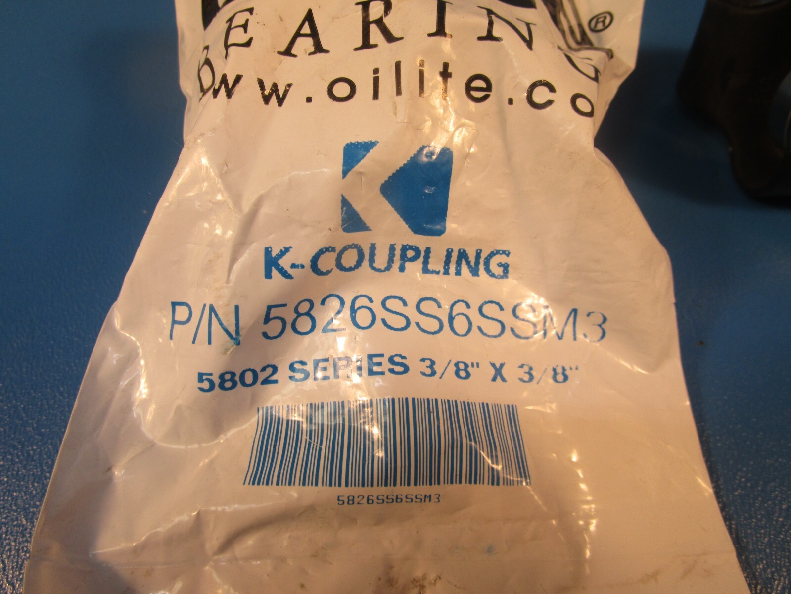 LOT OF 2 OILITE 5826SS6SSM3 FLEXIBLE BEARING, K-COUPLING 5802 SERIES BORE 3/8″ X