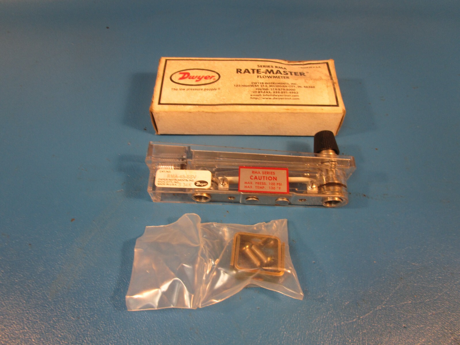 Dwyer RMA-45-SSV, Flow Meter, range 5-50 GPH water