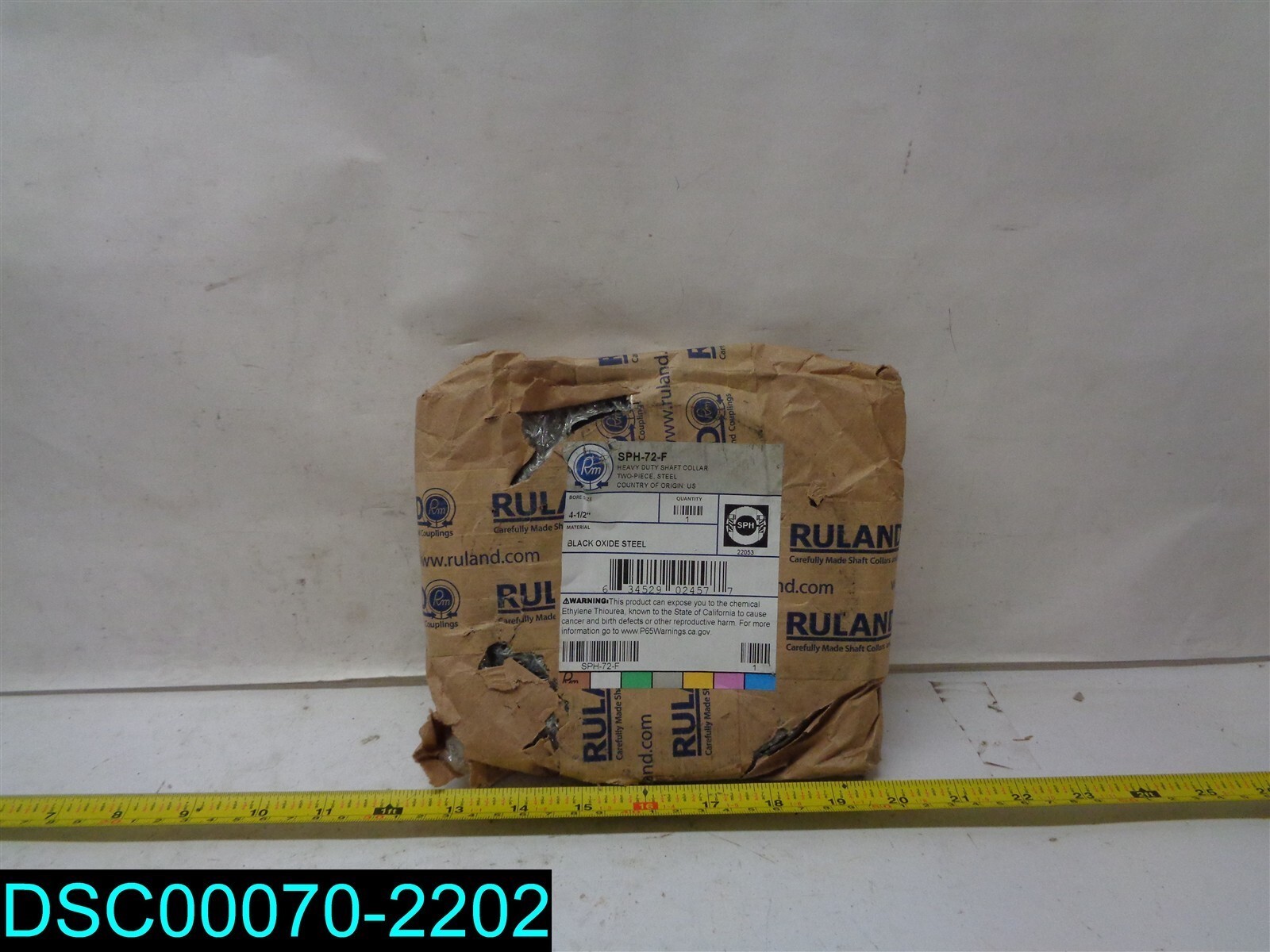 RULAND MANUFACTURING SPH-72-F Shaft Collar,Clamp 4-1/2 In,Steel