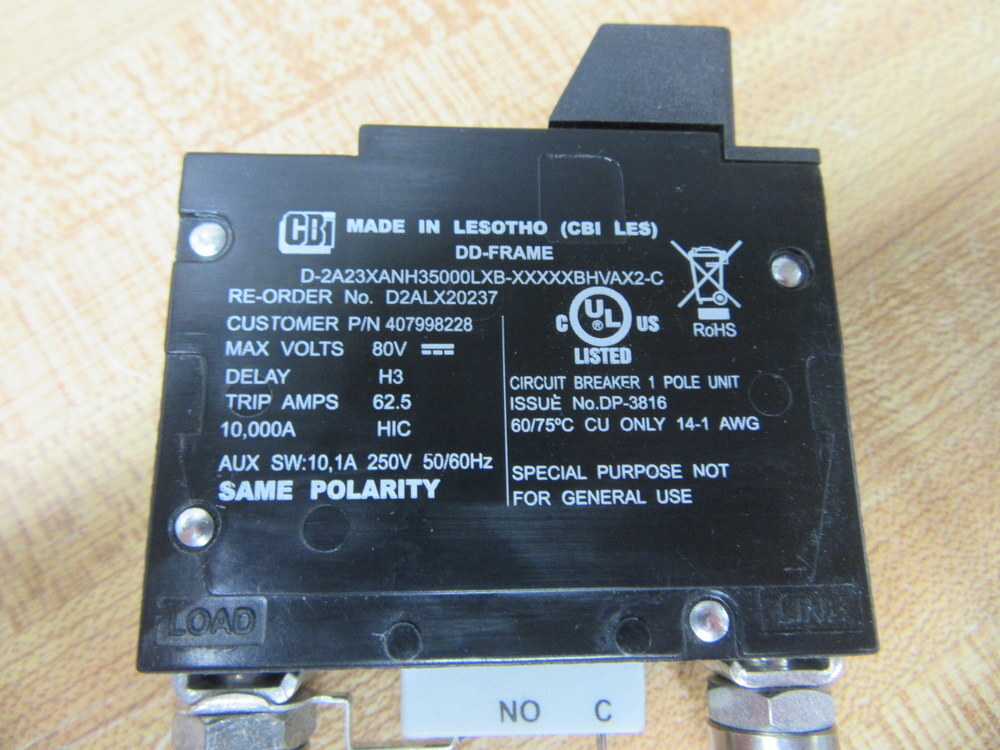 CBI D2A23XANH35000LXB-XXXXXBHVAX2-C Circuit Breaker 50A