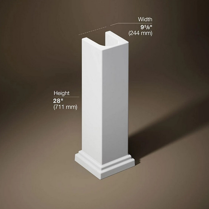 Kohler K-2767-0 Tresham Pedestal Base Column Fireclay White Sink Stand *NEW*