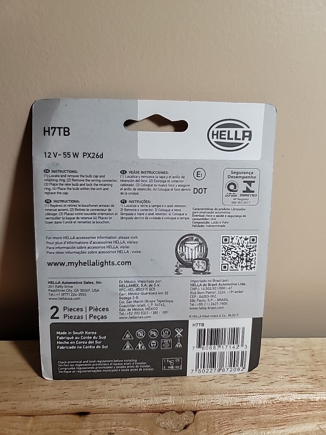 HELLA H7TB Standard Halogen Bulbs, 12 V, 55W
