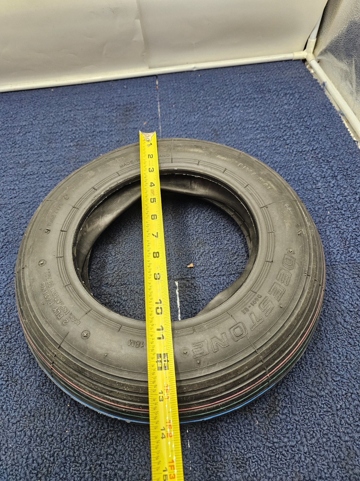 Deestone D601 3.5-8 Load 2 Ply Industrial Tire Black Tube Type 30PSI Max D601-01