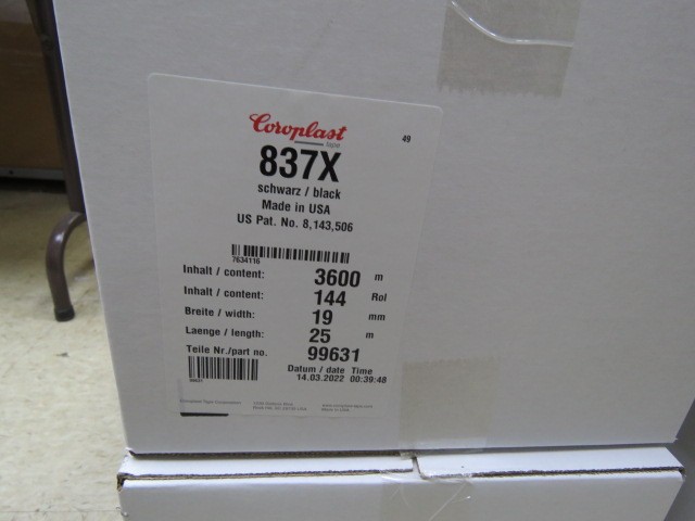 coroplast 837X-19-25-BLK Qty of 6 per Lot 19mm x 25m Automotive Adhesive Tape;