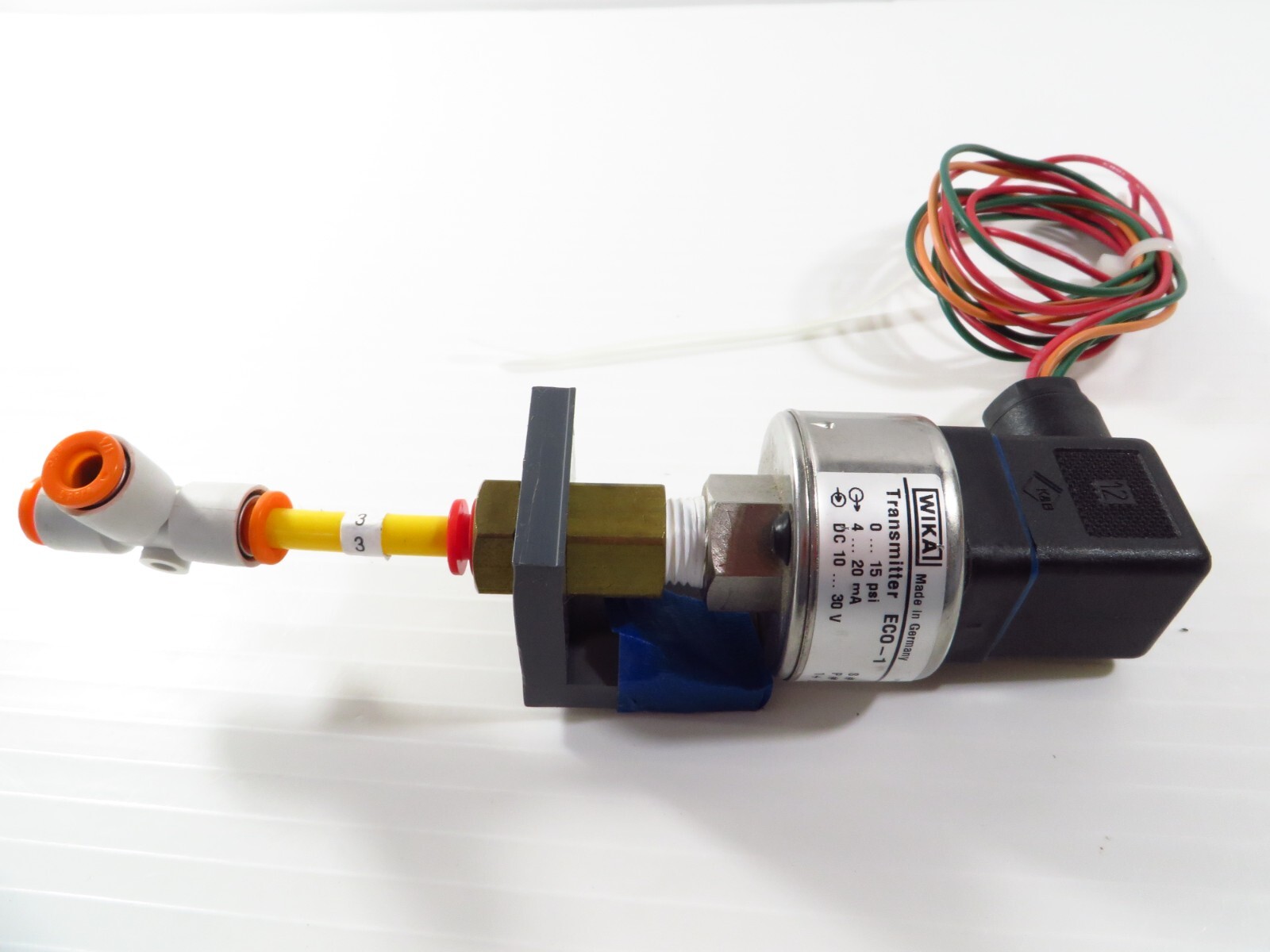 Wikai ECO-1, 4-20mA, 10-30V, 0-15 PSI Pressure Transmitter Gauge w/ Power Cable