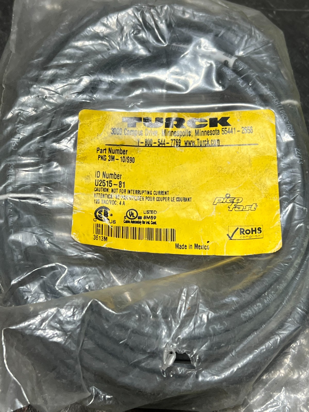 turck pkg3m-10/s90 nos poor packaging u2515-81