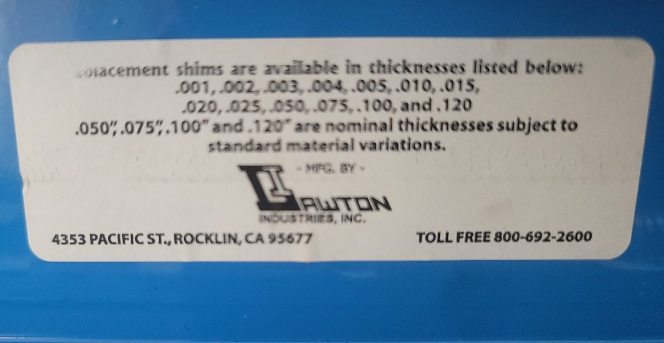 Lawton Industrial Stainless Steel Slotted Shims