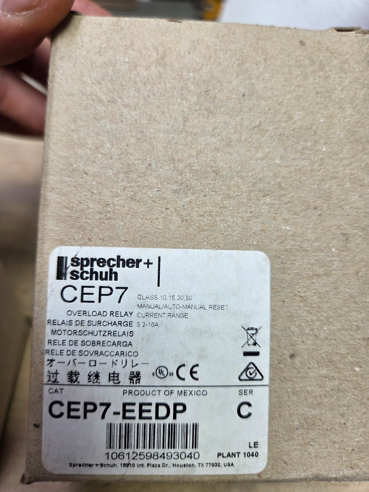 CEP7-EEDP SPRECHER + SCHUH OVERLOAD RELAY NEW IN FACTORY BOX