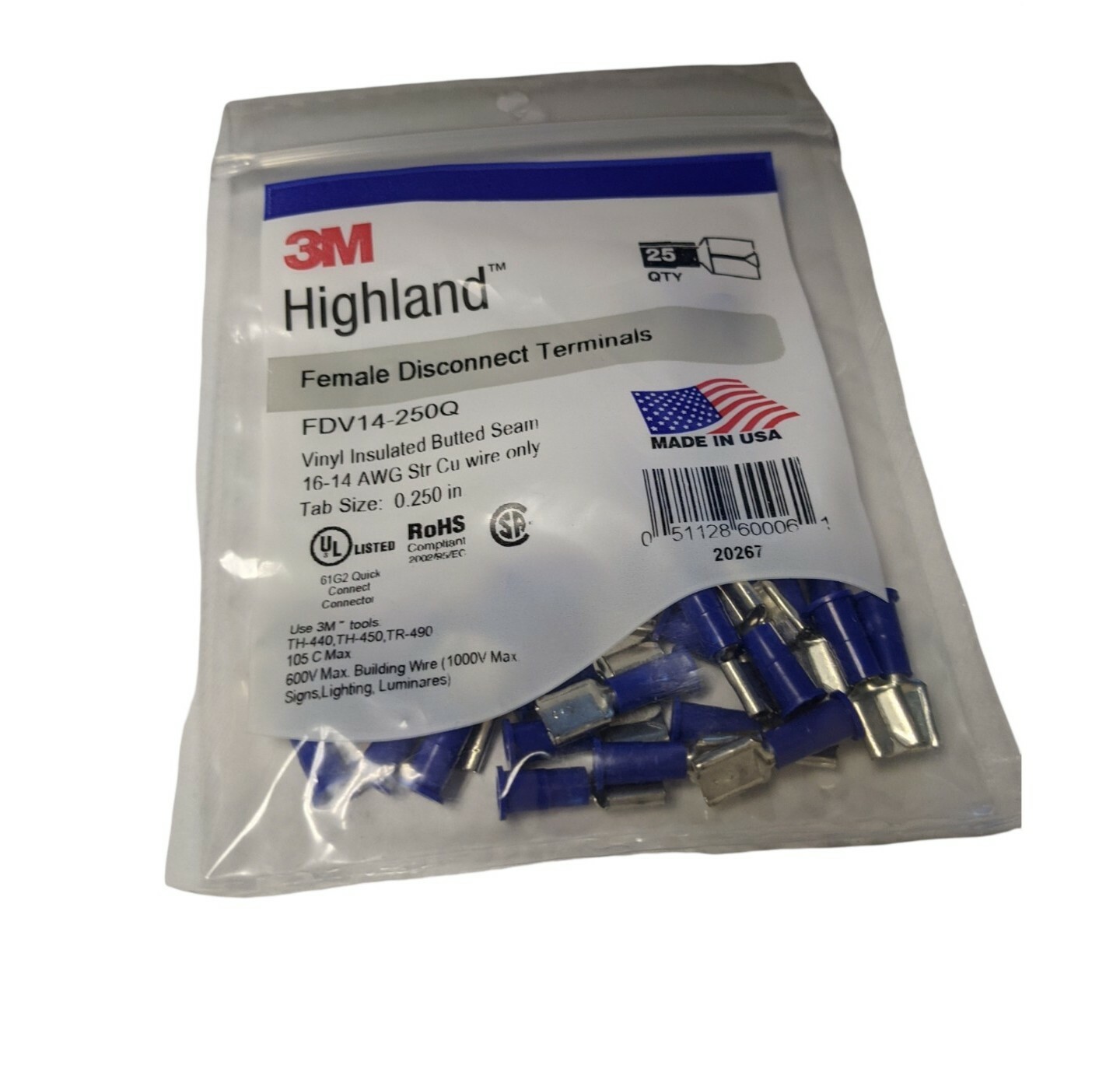 3M Highland Fork Terminal/Female Disconnect Bundle (75 QTY) See Description