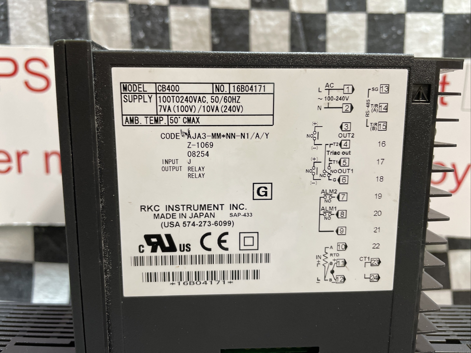 RKC CB400, TEMPERATURE CONTROLLER, AJA3-MM*NN-N1/A/Y, LOT OF 3, SHIPSAMEDAY
