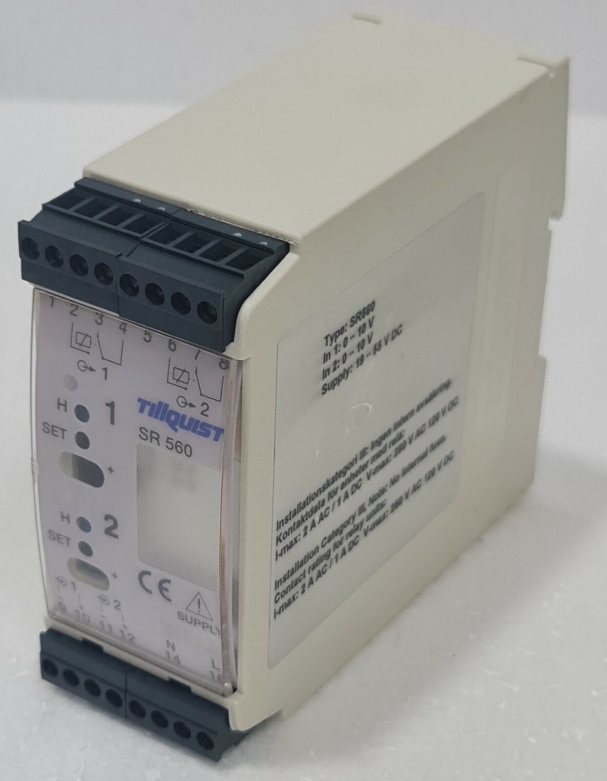 TILLQUIST TYPE:SR560 VOLTAGE TRANSMITTER 19-55 VDC