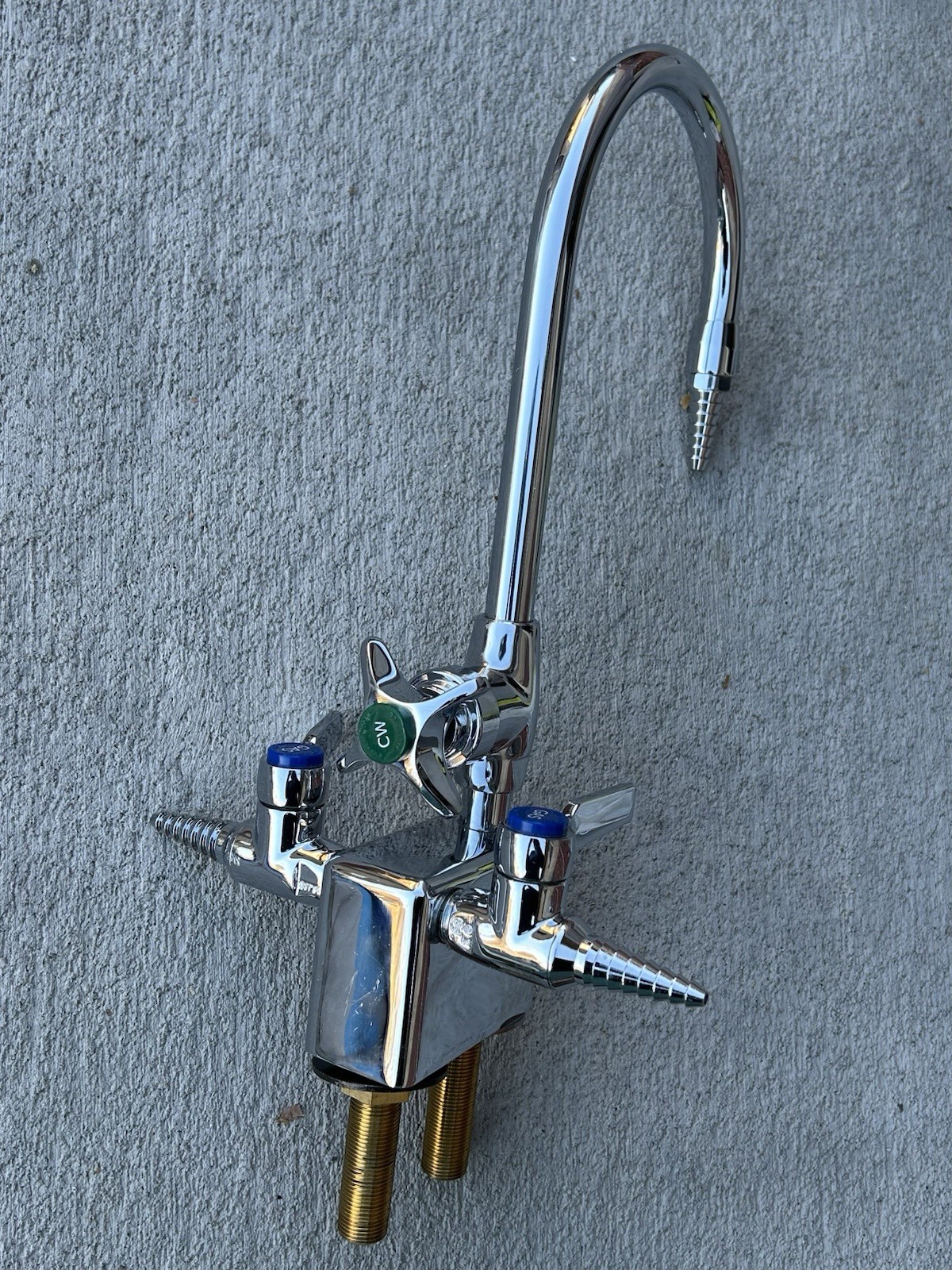 Chicago Faucets Single Hole Lab Faucet with Cross Handle, High Arch Vacuum Break